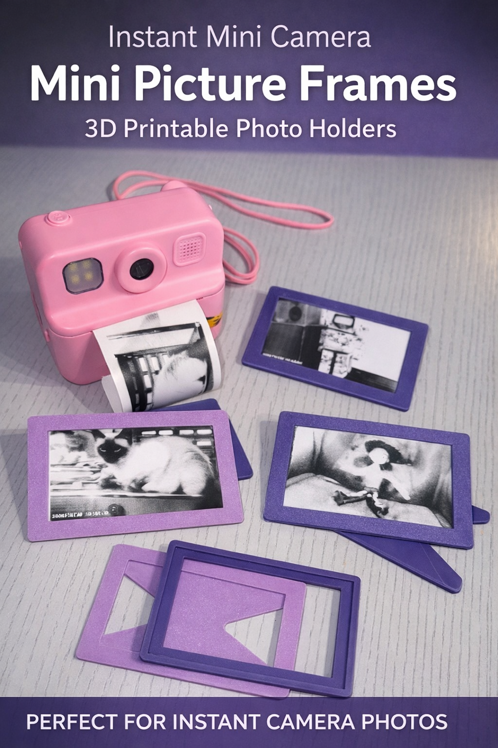 Instant mini camera picture frame