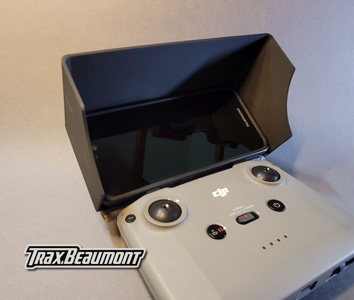 FPV sunshade for Fairphone 3 with DJI remote (DJI Mini 2)