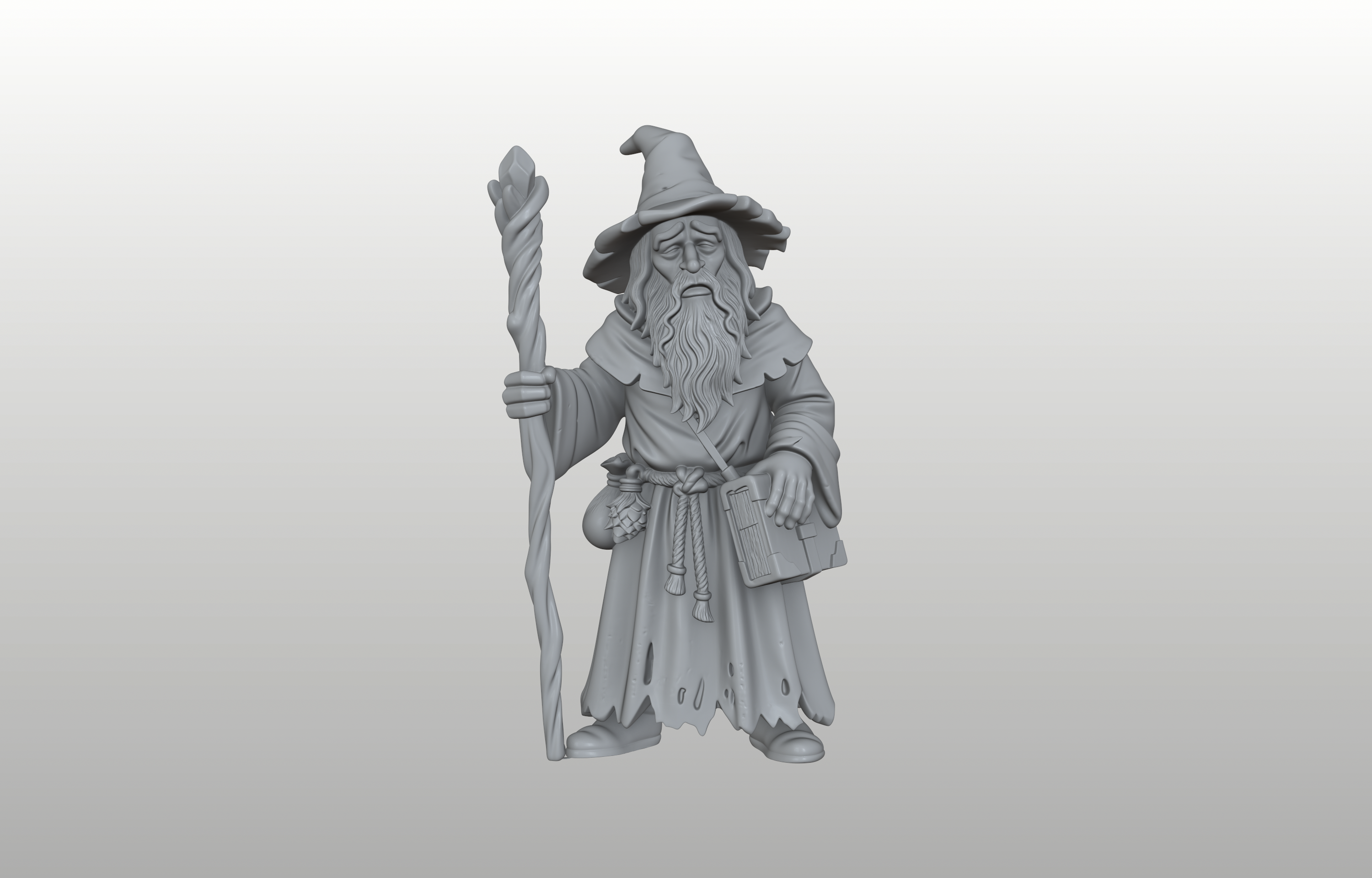 Merlin the Archmage - Wizard / Sorcerer Miniature (32mm) - Pre-supported