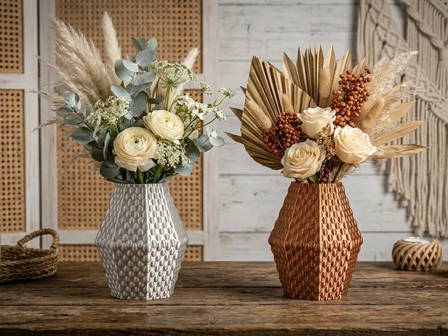 Textured Boho Geometric Vase