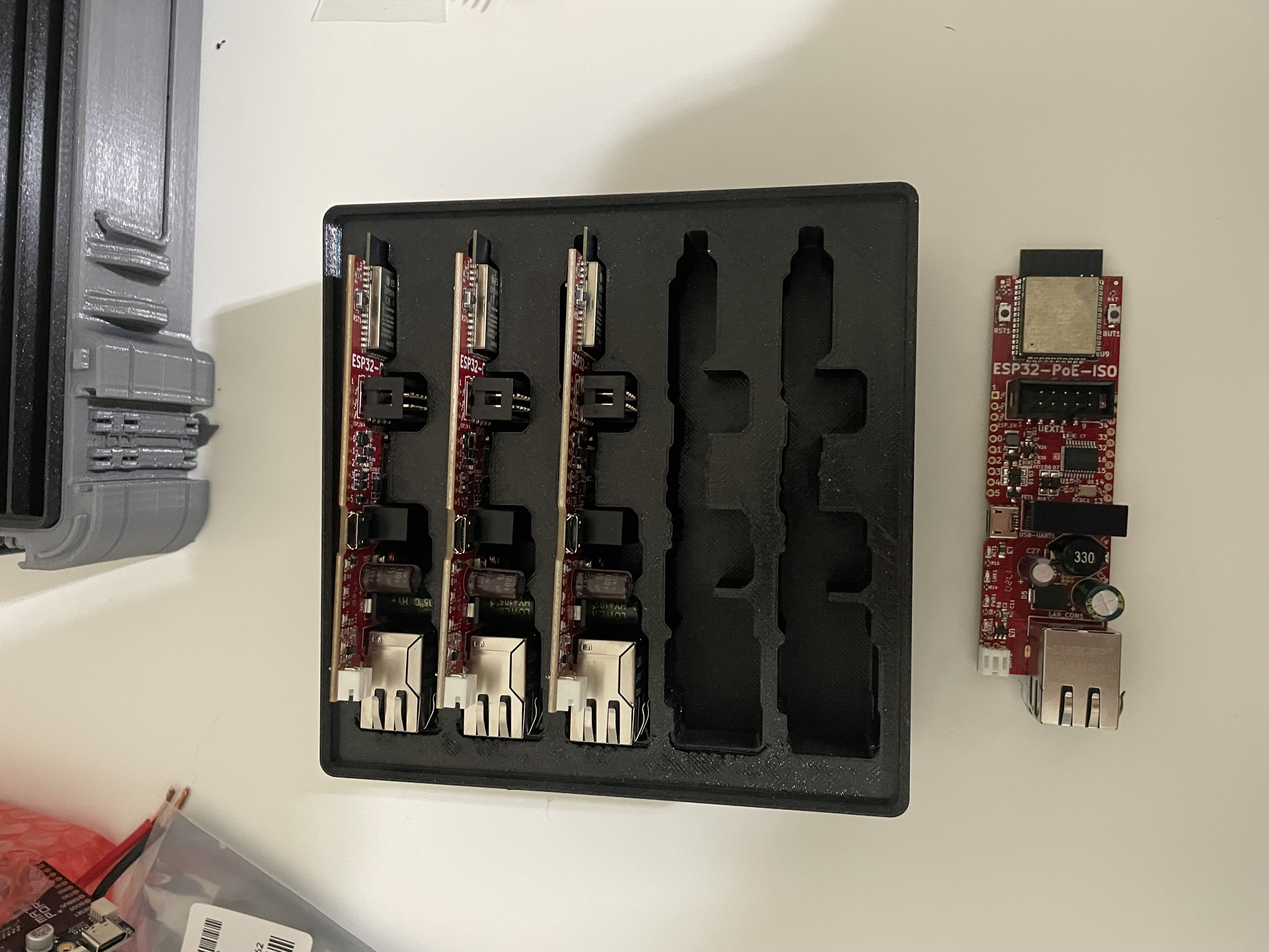 Gridfinity cutout for 5x ESP32-POE-ISO 3D model by w531t4