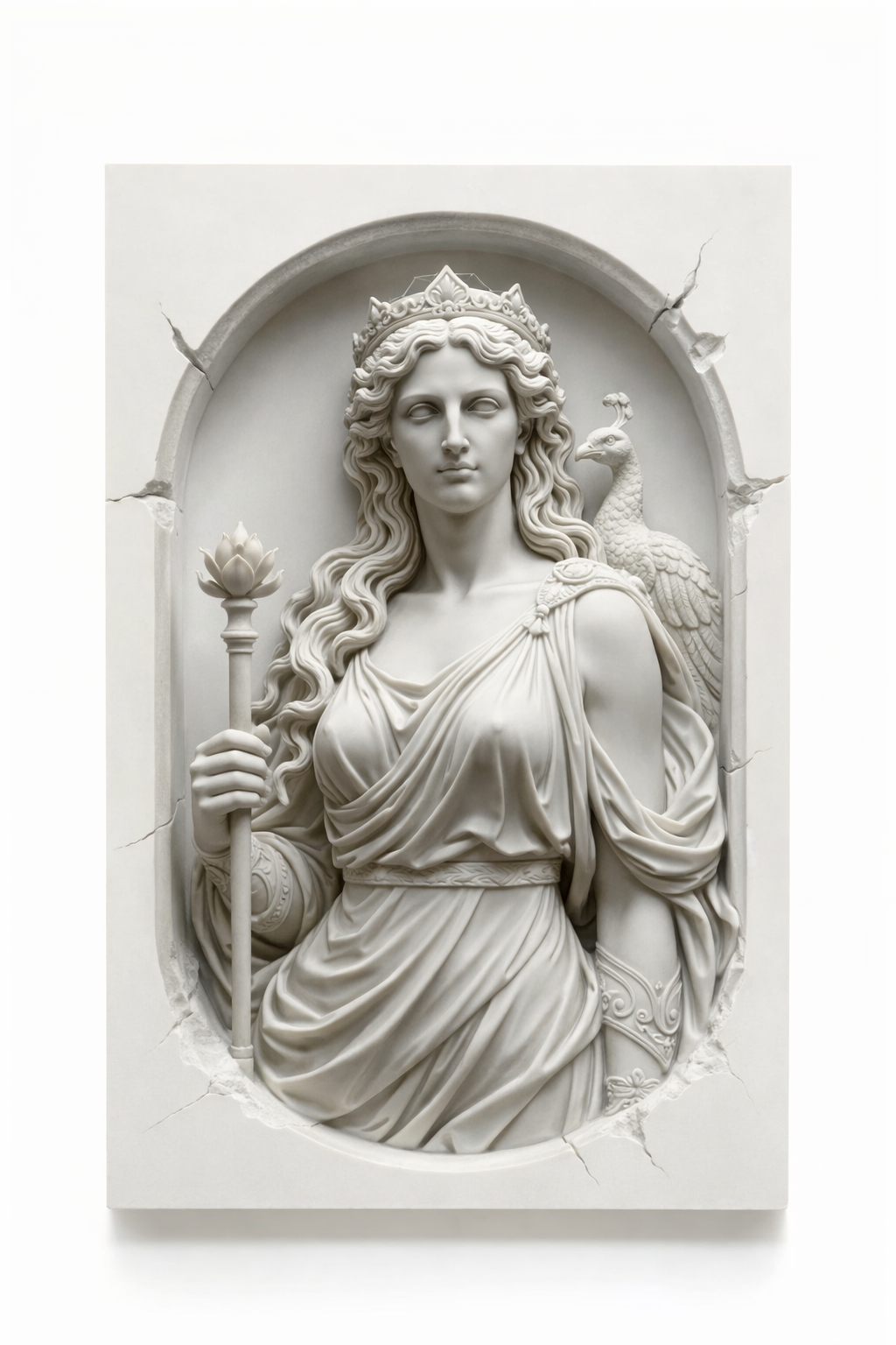 Hera Greek Goddess Bas Relief Wall Sculpture – 3D Printable STL
