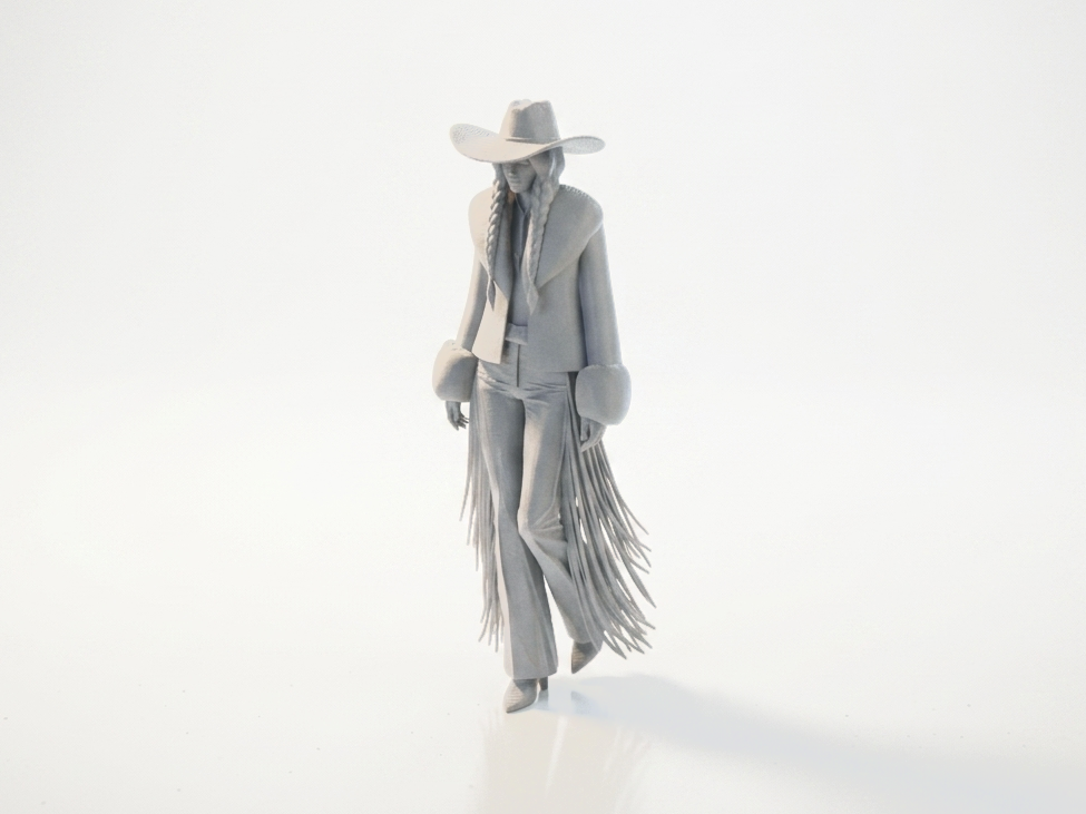 Fancy Pants Cowgirl Figurine Collectible 3D Printable