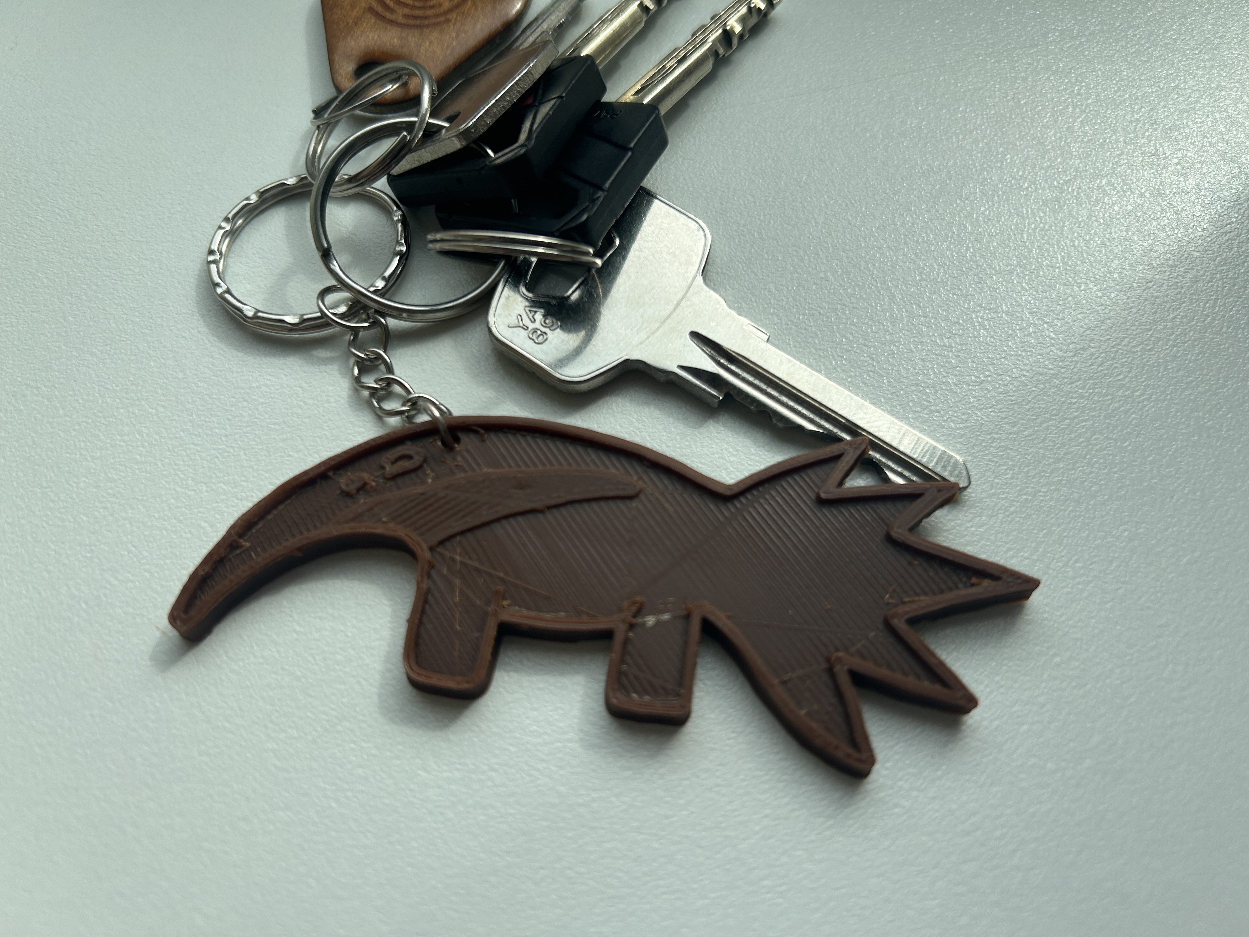 Minimalist Anteater Keychain – Hand-Drawn Style