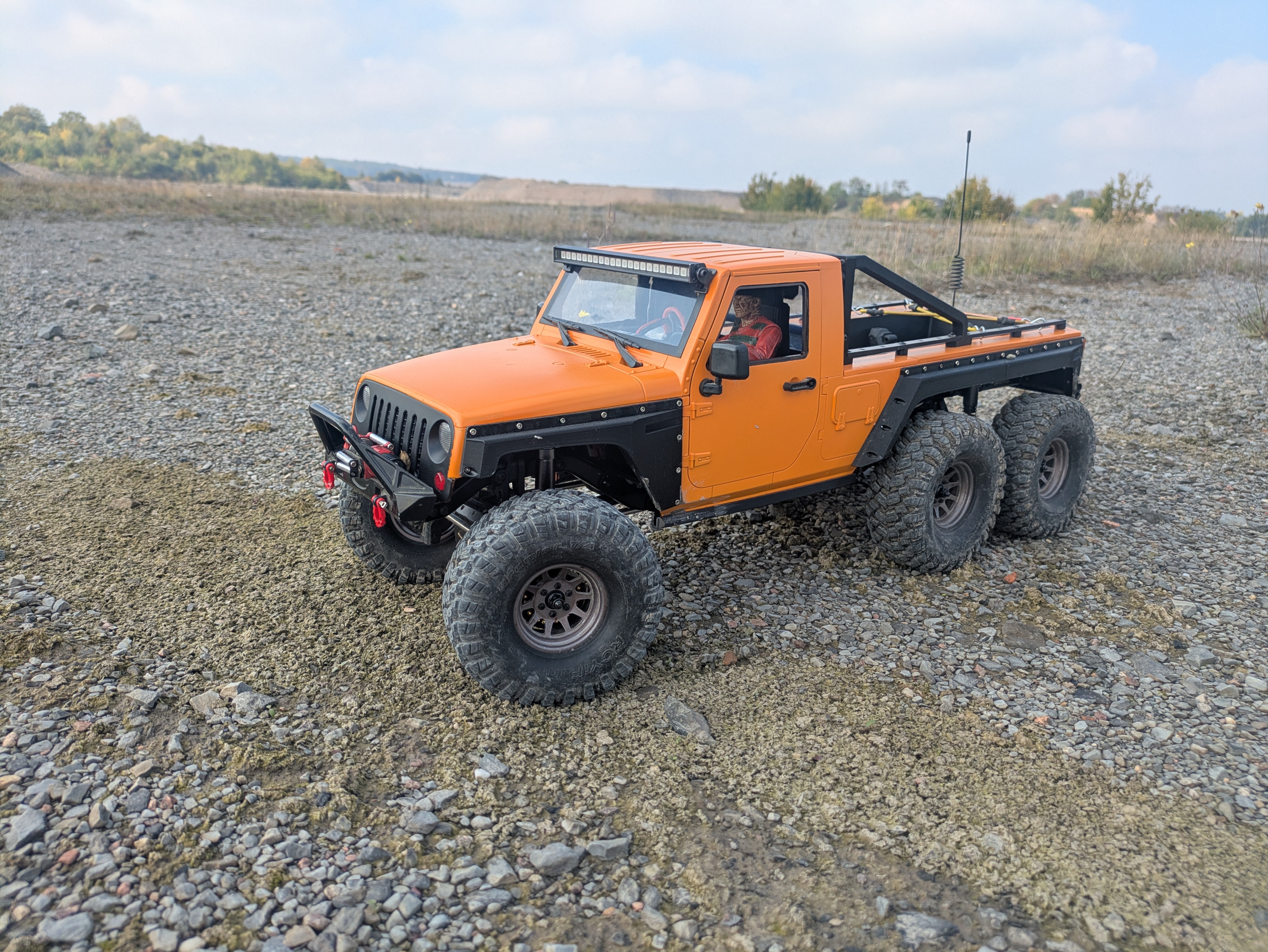 Jeep Wrangler JK 1:10 / 6x6 Conversion / Bed / Rollbar / Fender 4x4 / Fender 6x6.... on TRX-6 Chassis