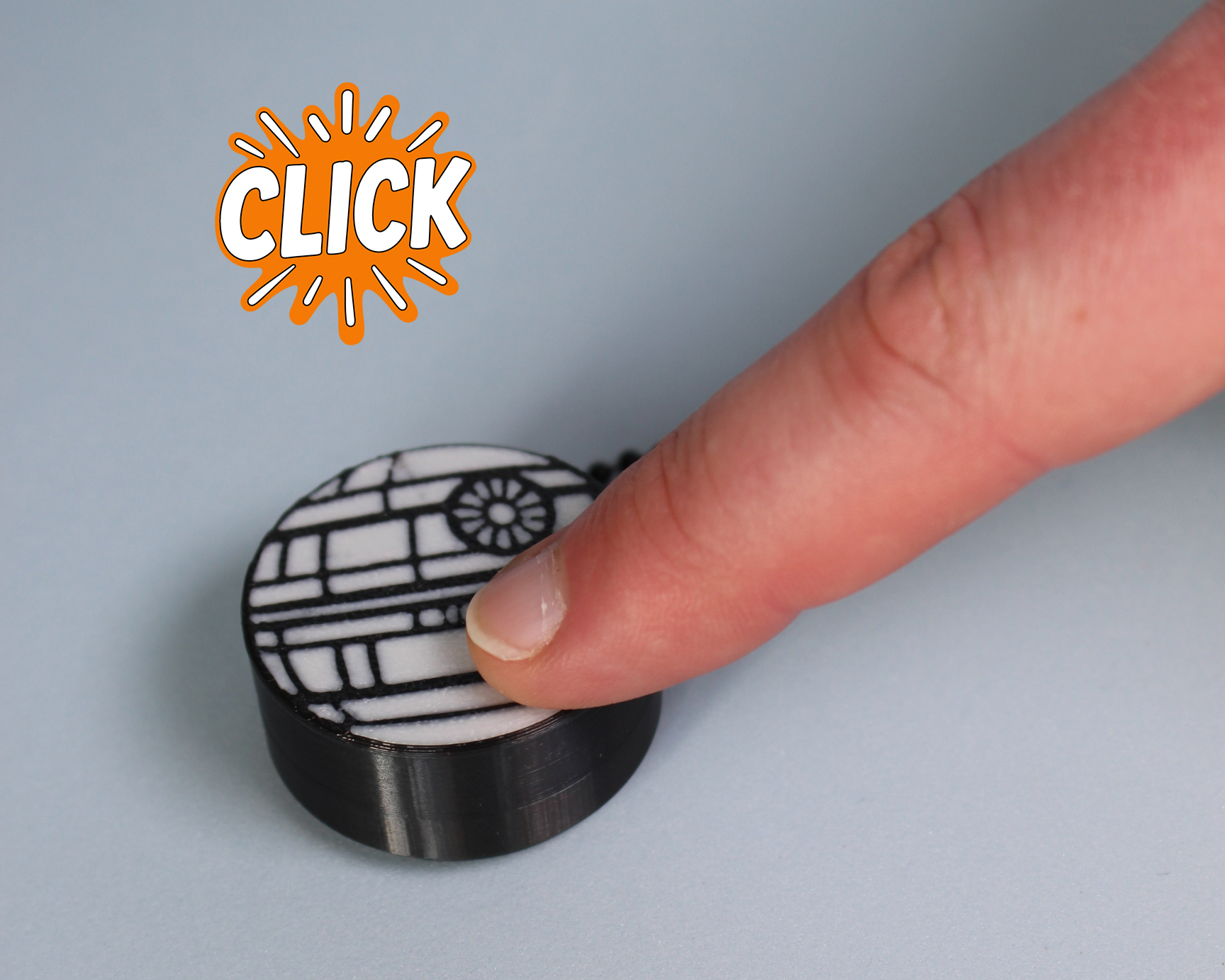 Death Star Fidget Clicker Keychain – Small, Clicky, Powerful!