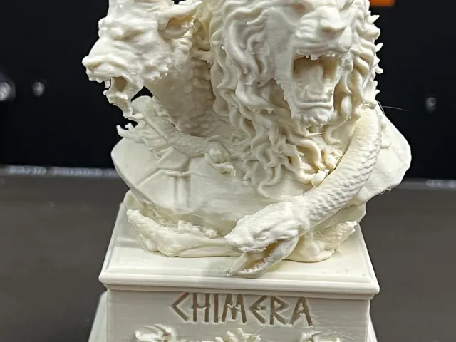 Chimera Bust – Three-Form Monster of Greek Mythology Statue STL