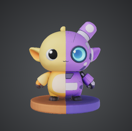 Half Robot Bear – Cute Cyborg Character 3D model by BelBuilds