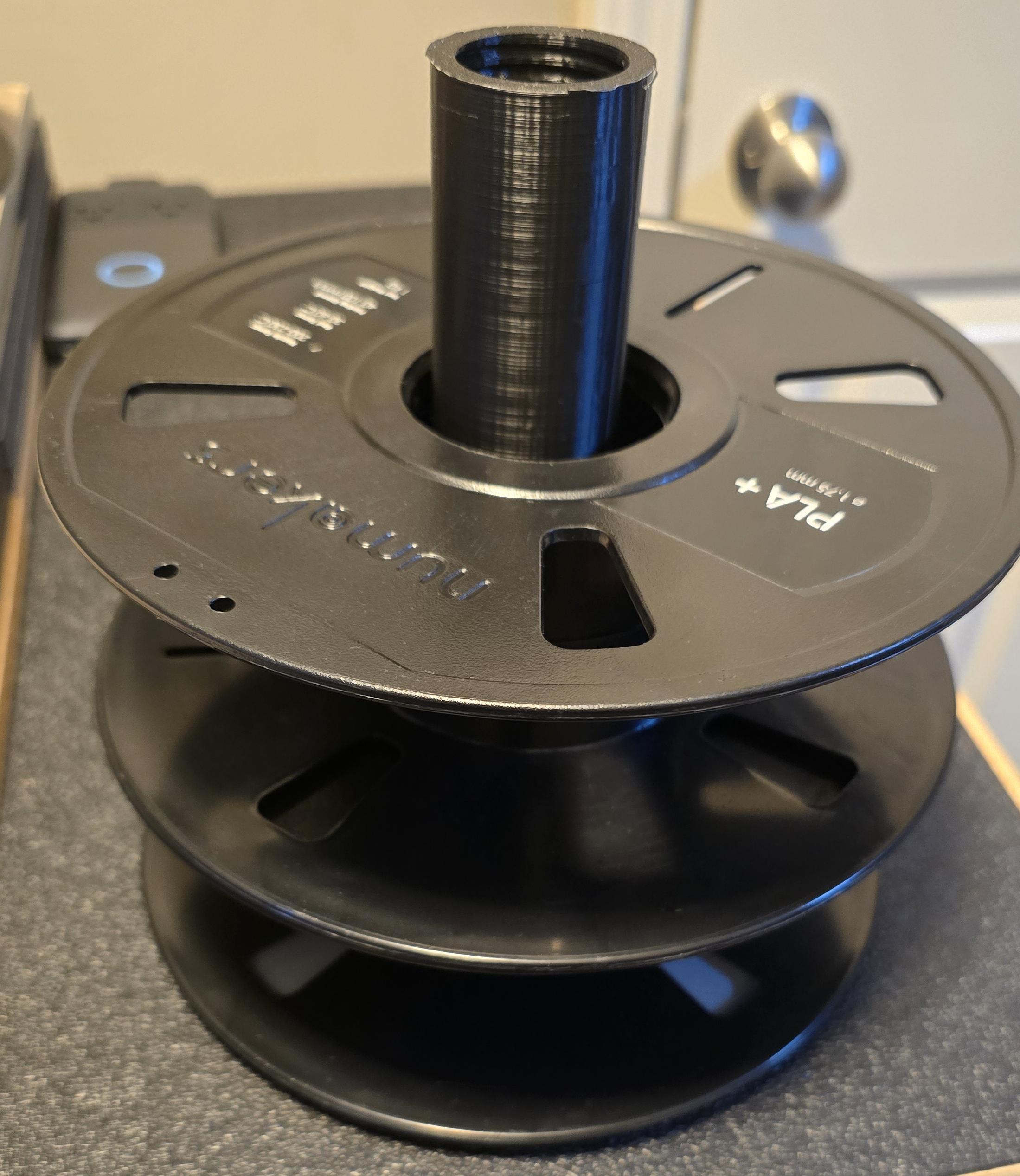 Stackable Empty Filament Spool Storage Stand, Threaded Base + Modular Rods