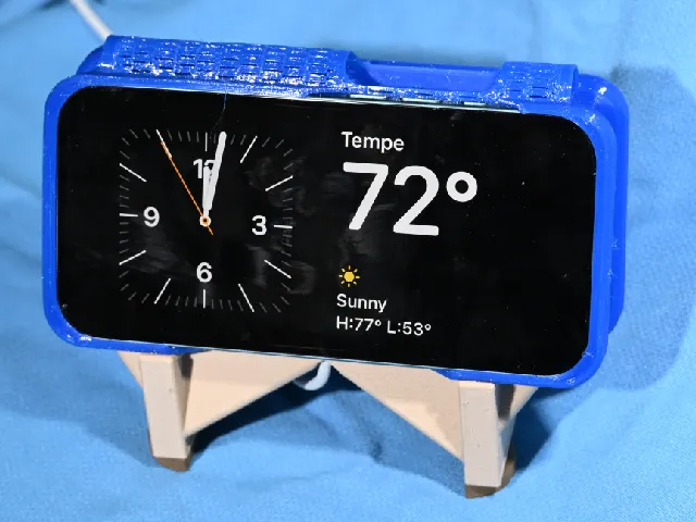 MagSafe landscape-mode Charging Stand for iPhone in walletcase [OpenSCAD]