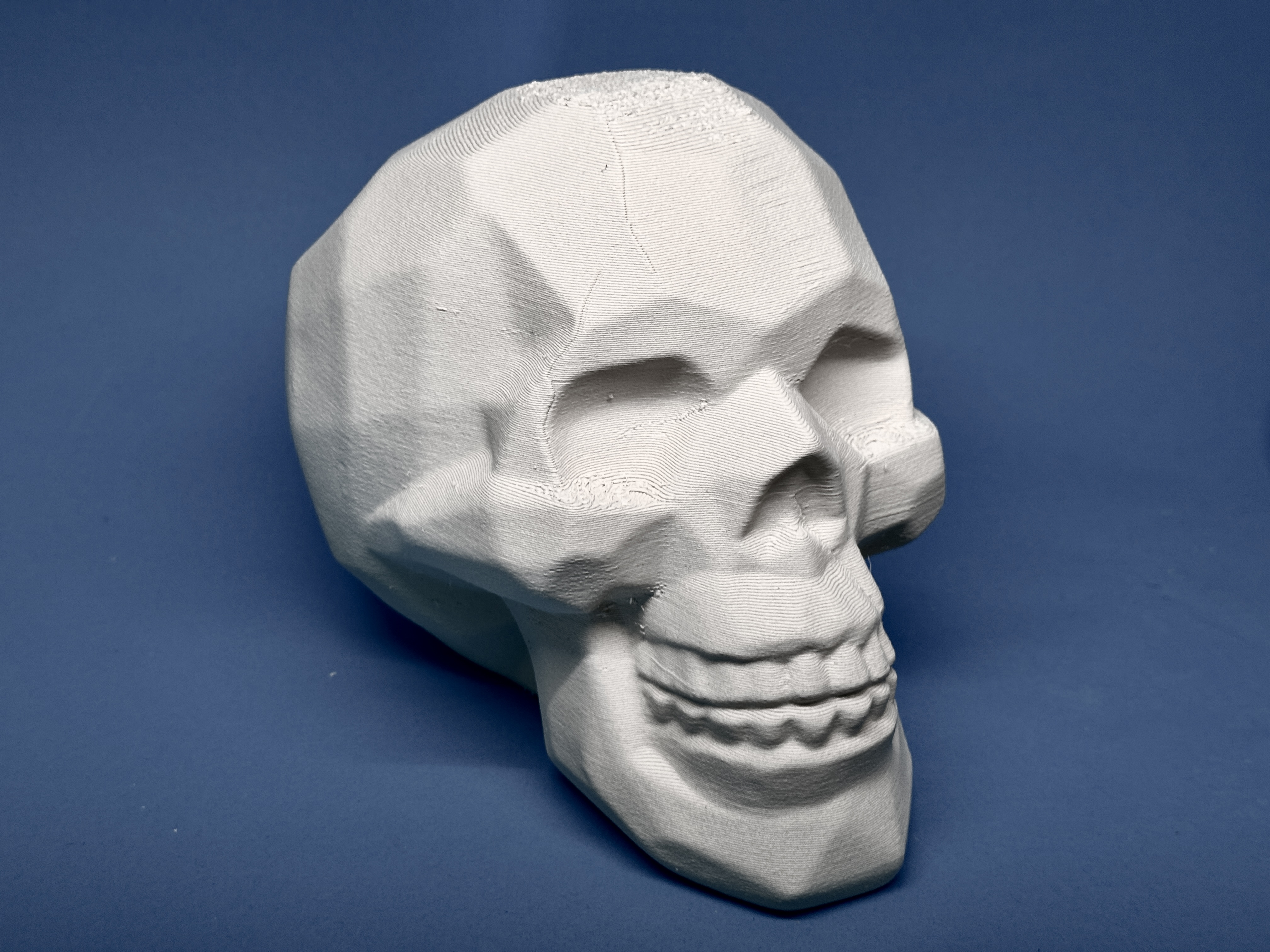 low poly skull