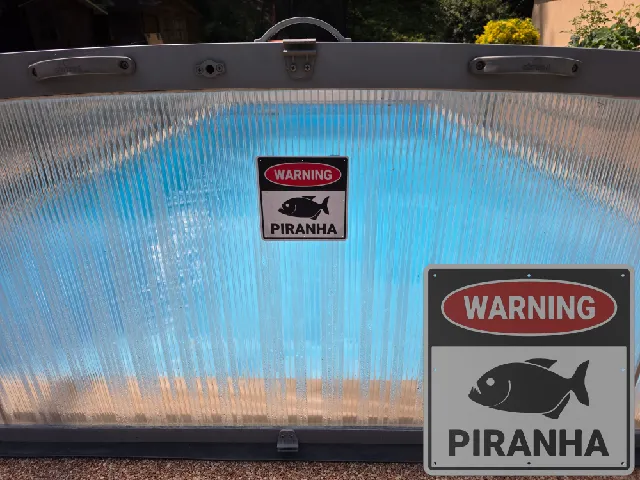 Warning Piranha Sign