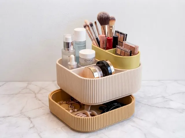 Ribbed Makeup Organizer