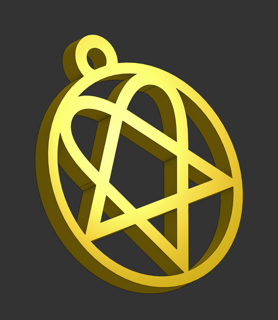Heartagram keyring