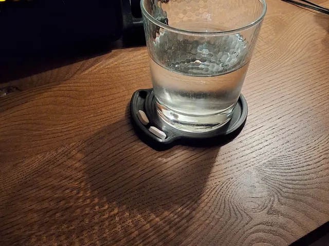 Coaster with side pill dish