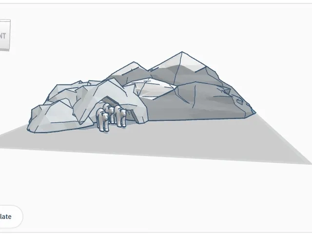 Mountain with bears and cave