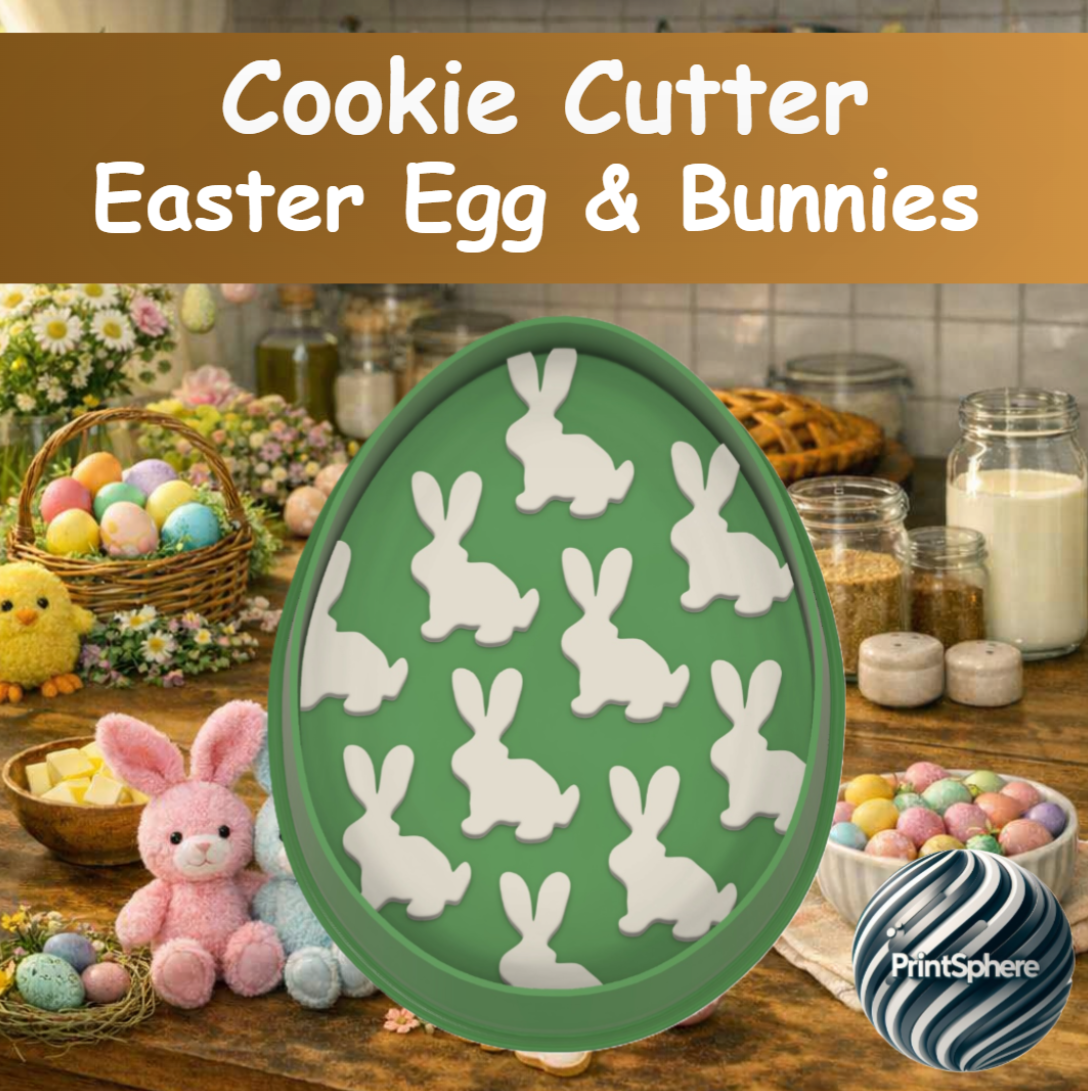 Baking - Cookie Cutter + Stamp Combo - Easter - Bunny & Easter Egg