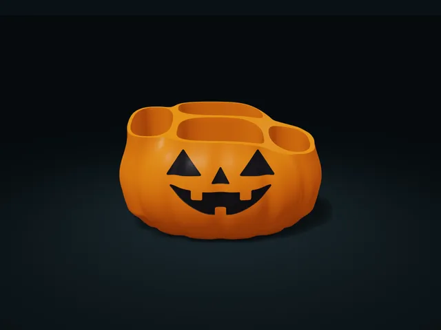 Smiling Pumpkin Organizer - Four Pockets | Halloween Storage