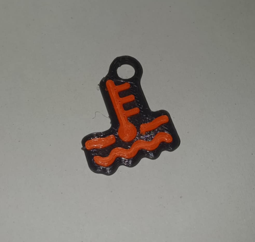 Engine Temperature Warning Indicator Light Keychain
