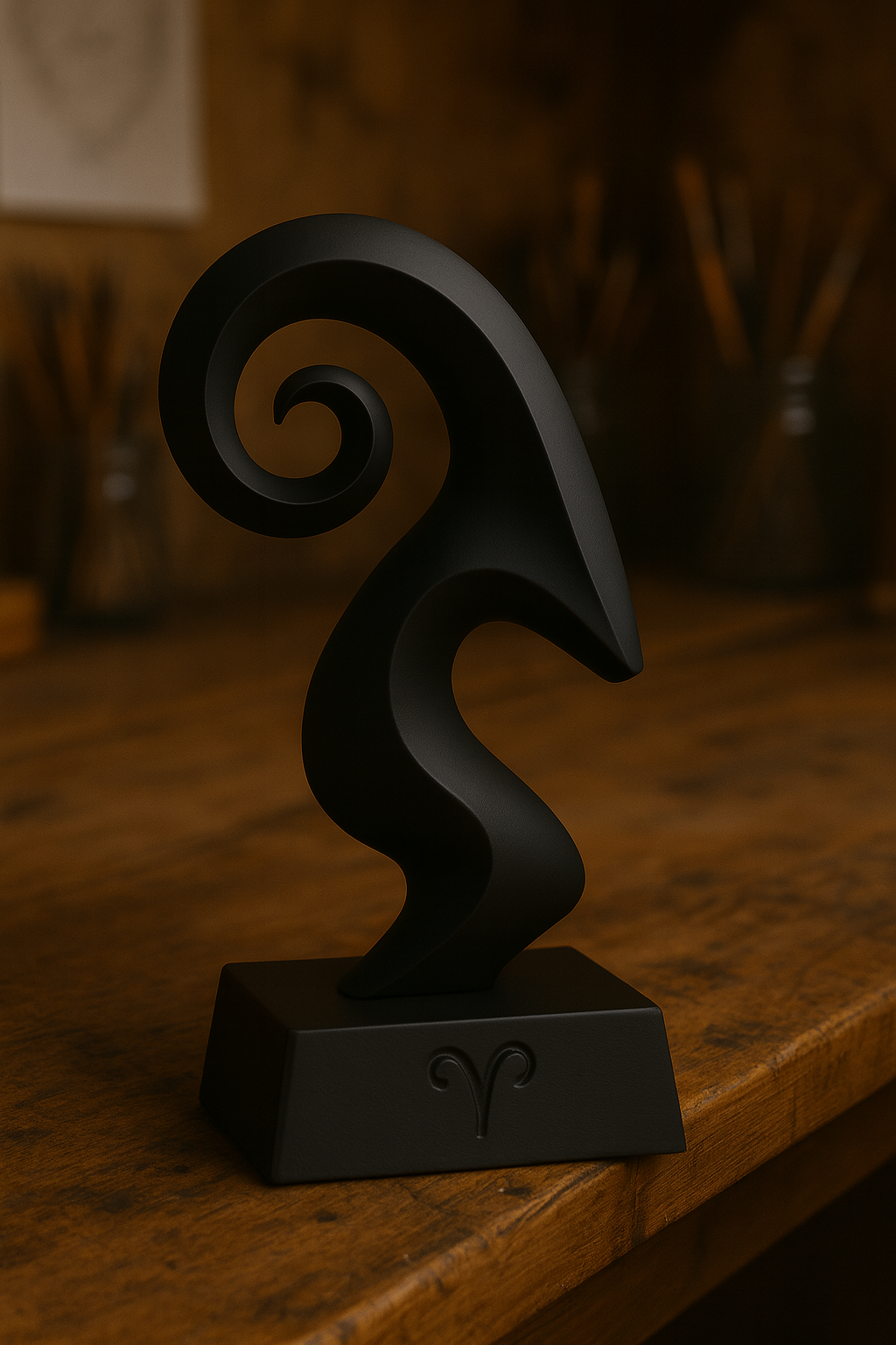 Aries Zodiac Sculpture – Modern Abstract Decor
