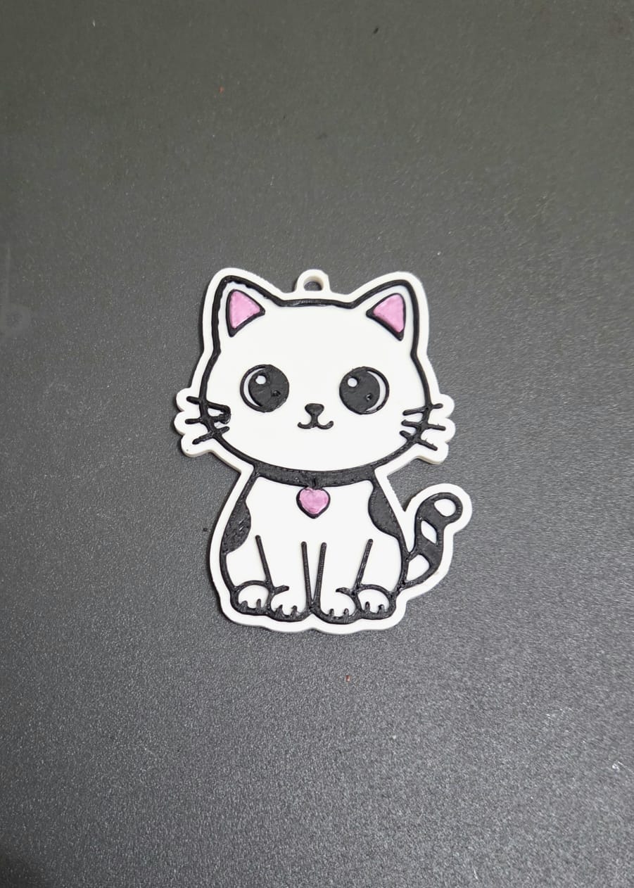 Cute Kitty keychain – easy to print accessory — miniatura 2
