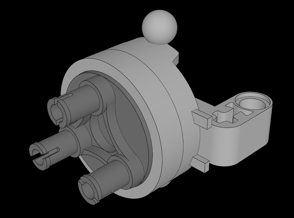 Lego Compatible (46490c01.dat) Technic Steering Wheel Bearing with Planetary Gear Reduction with Wheel Hub