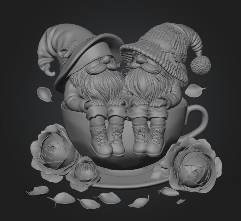 Two Gnomes in a Teacup 3D model by Ded Makar