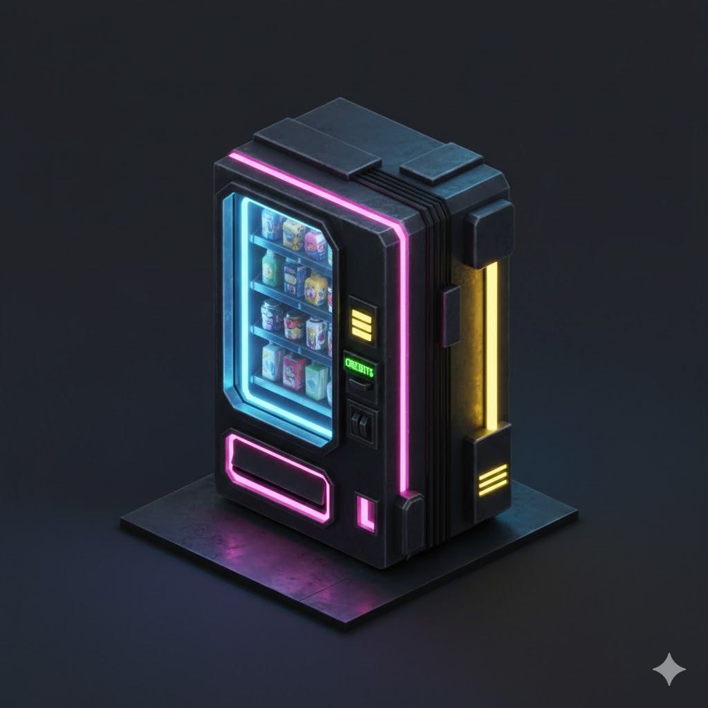 Low Poly Cyberpunk Vending Machine