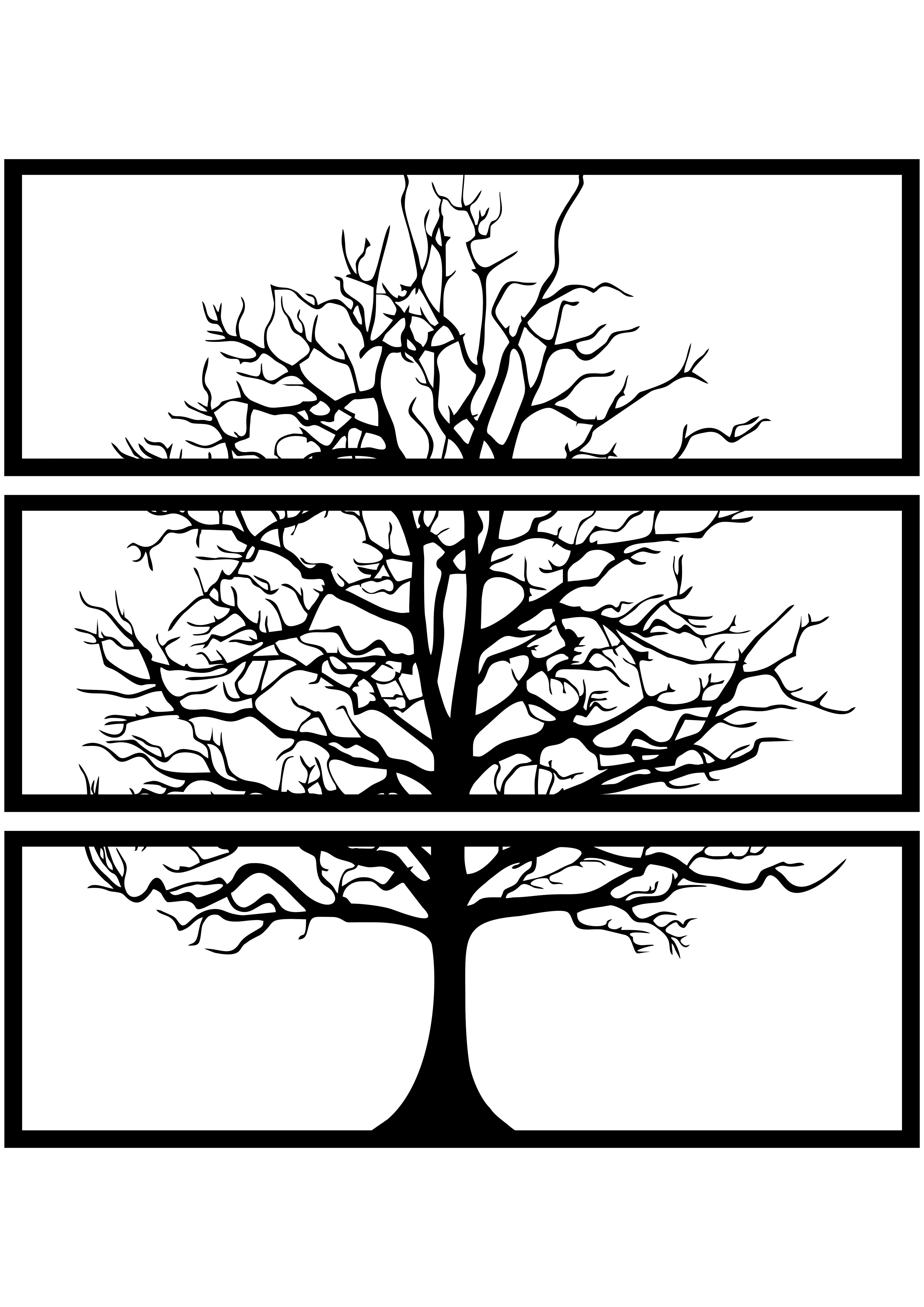 Tree 3 Panels big wall art homedecor