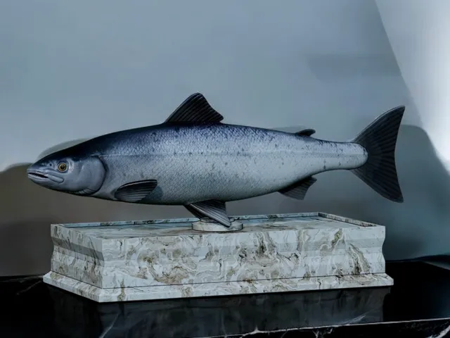 Atlantic Salmon Statue with Storage Box – Design 1