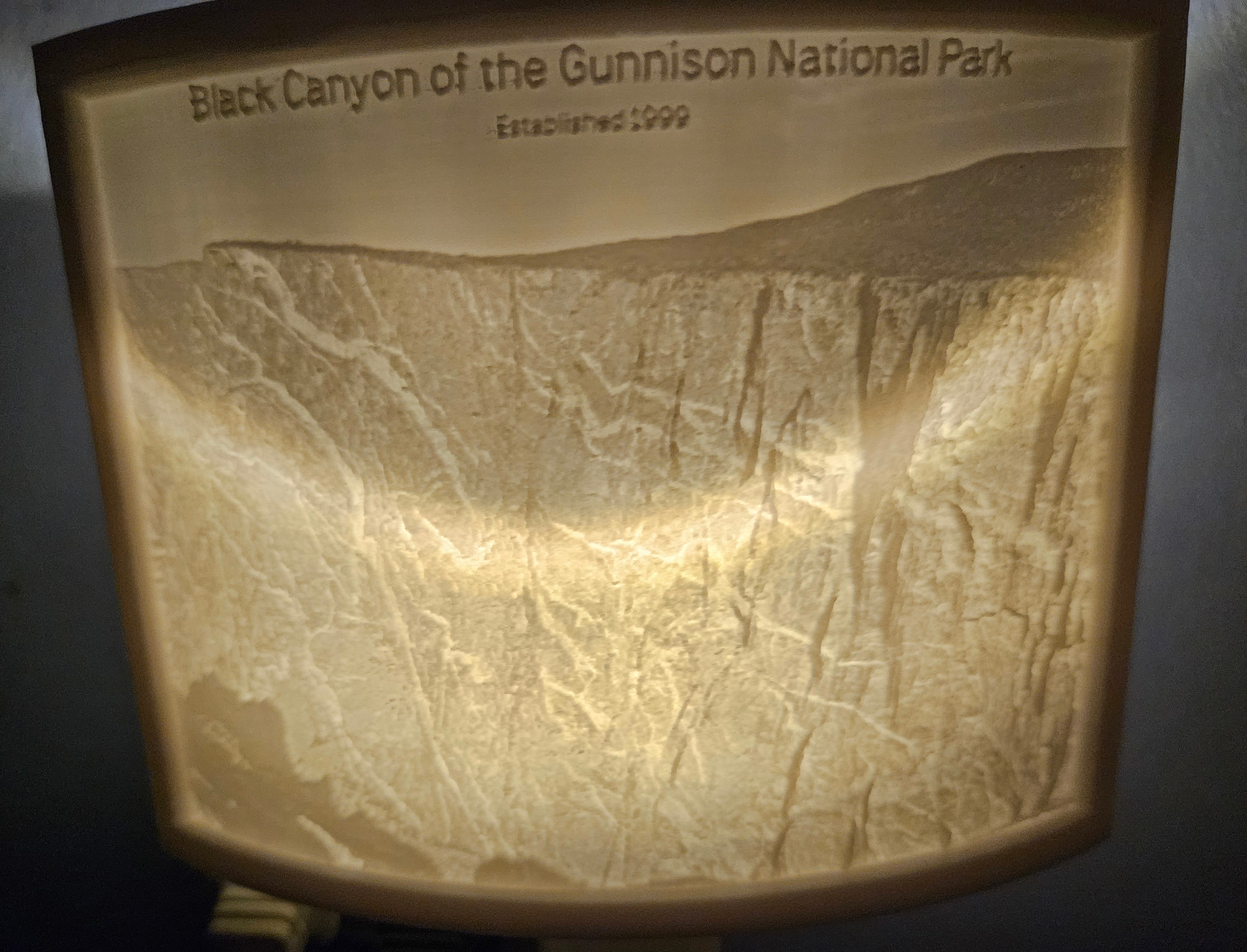 Black Canyon of the Gunnison Nightlight Lithophane