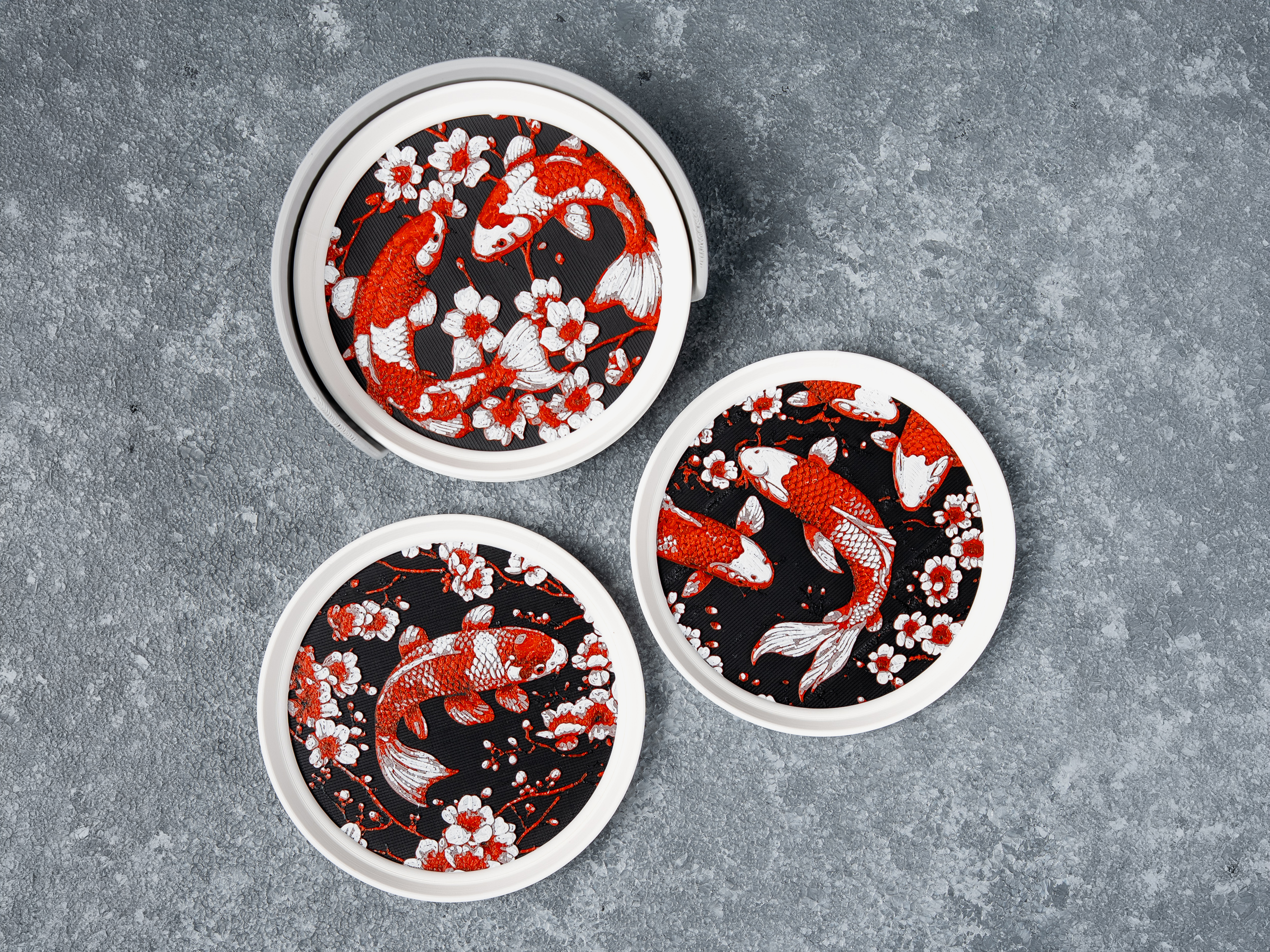 Sakura Koi Stackable Coasters — thumbnail 3