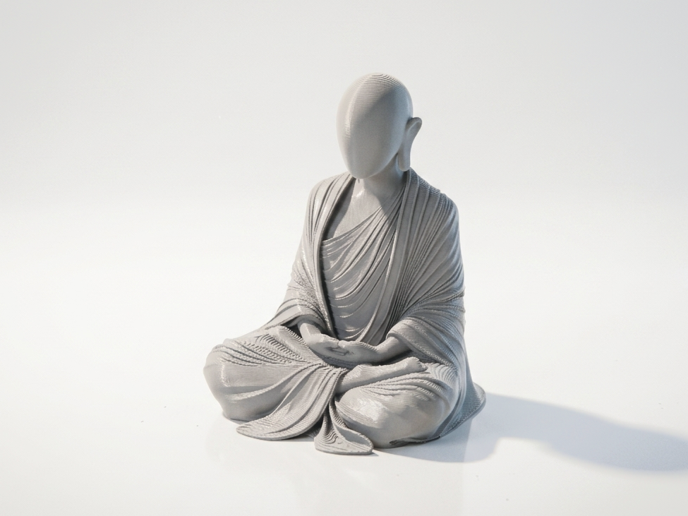 Abstract Meditating Monk Statue Fantasy 3D Printable