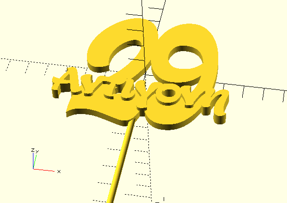 Birthday Cake Topper, Name & Age 3D model