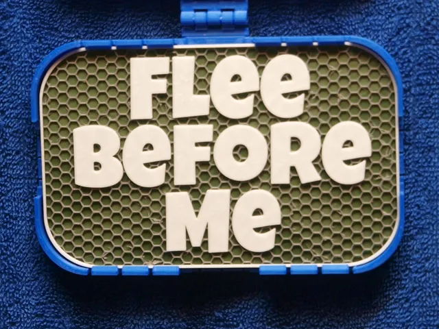Flee Before Me sign