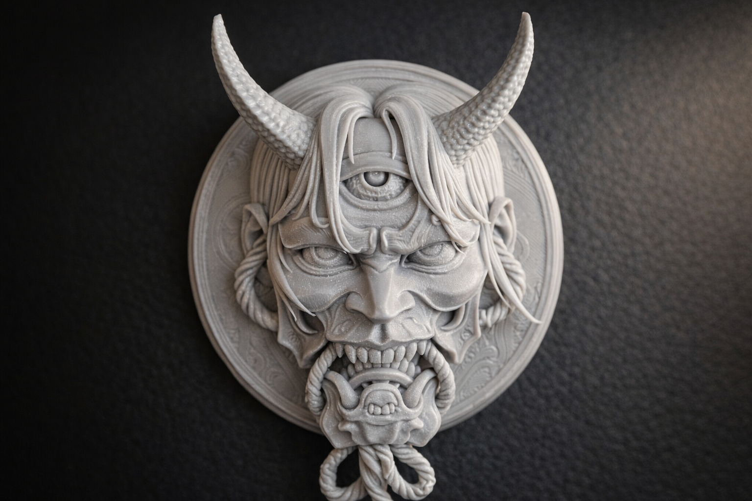 Wall mount oni mask demon art 3D model by ShoheiY