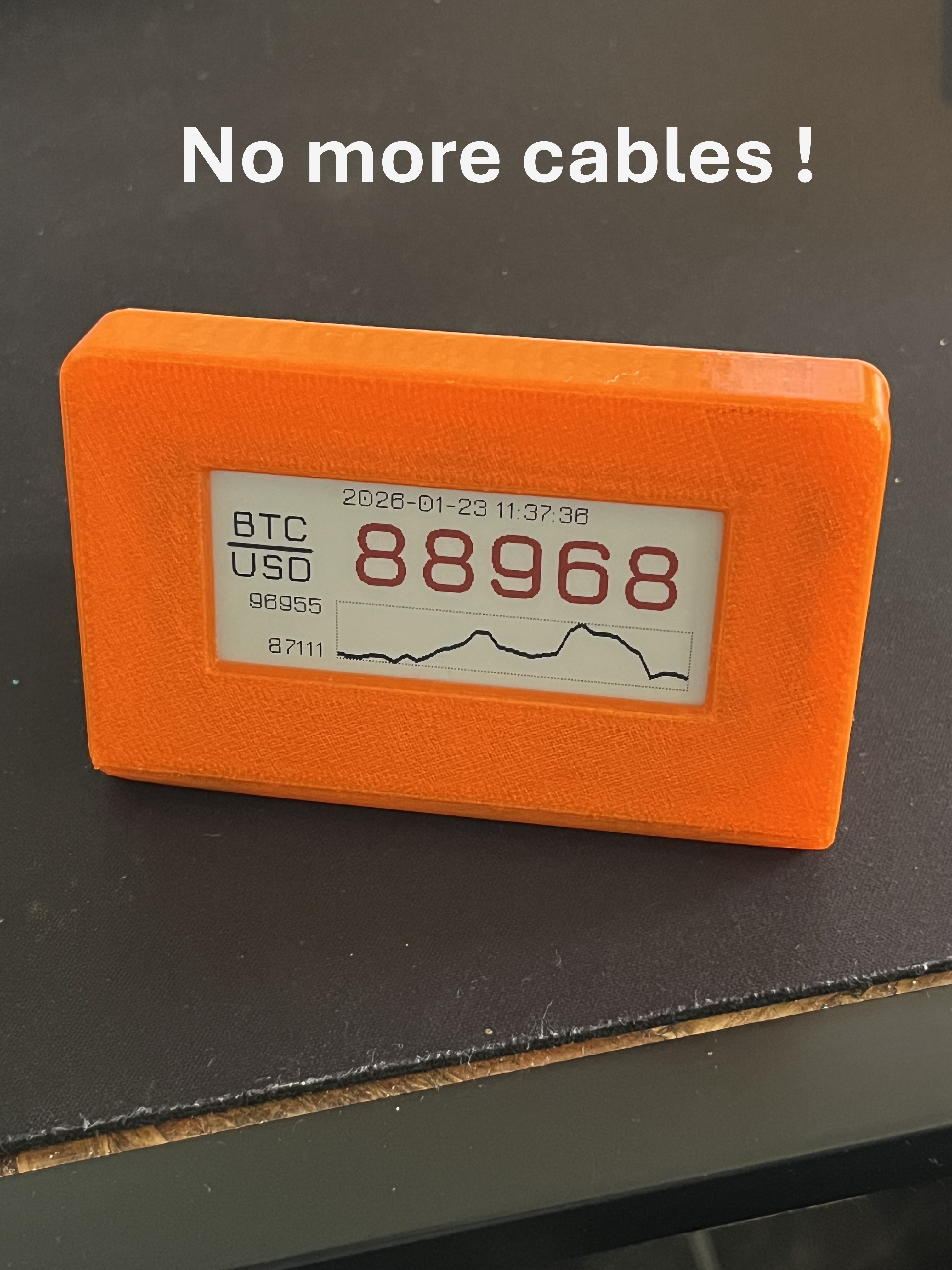 Inky Monitor battery mod - Bitcoin Price Ticker