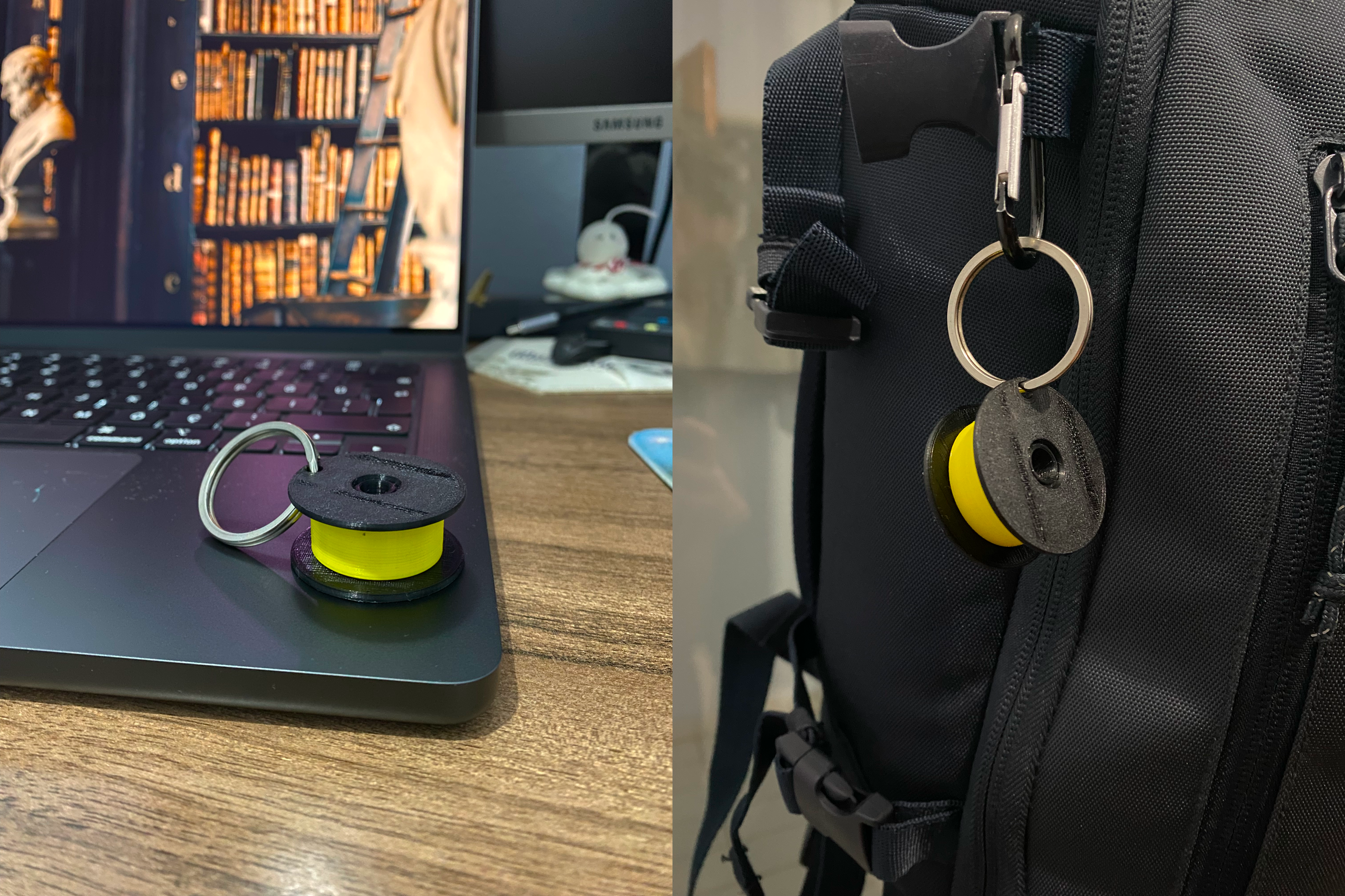 Spool Keychain with Changeable Filaments