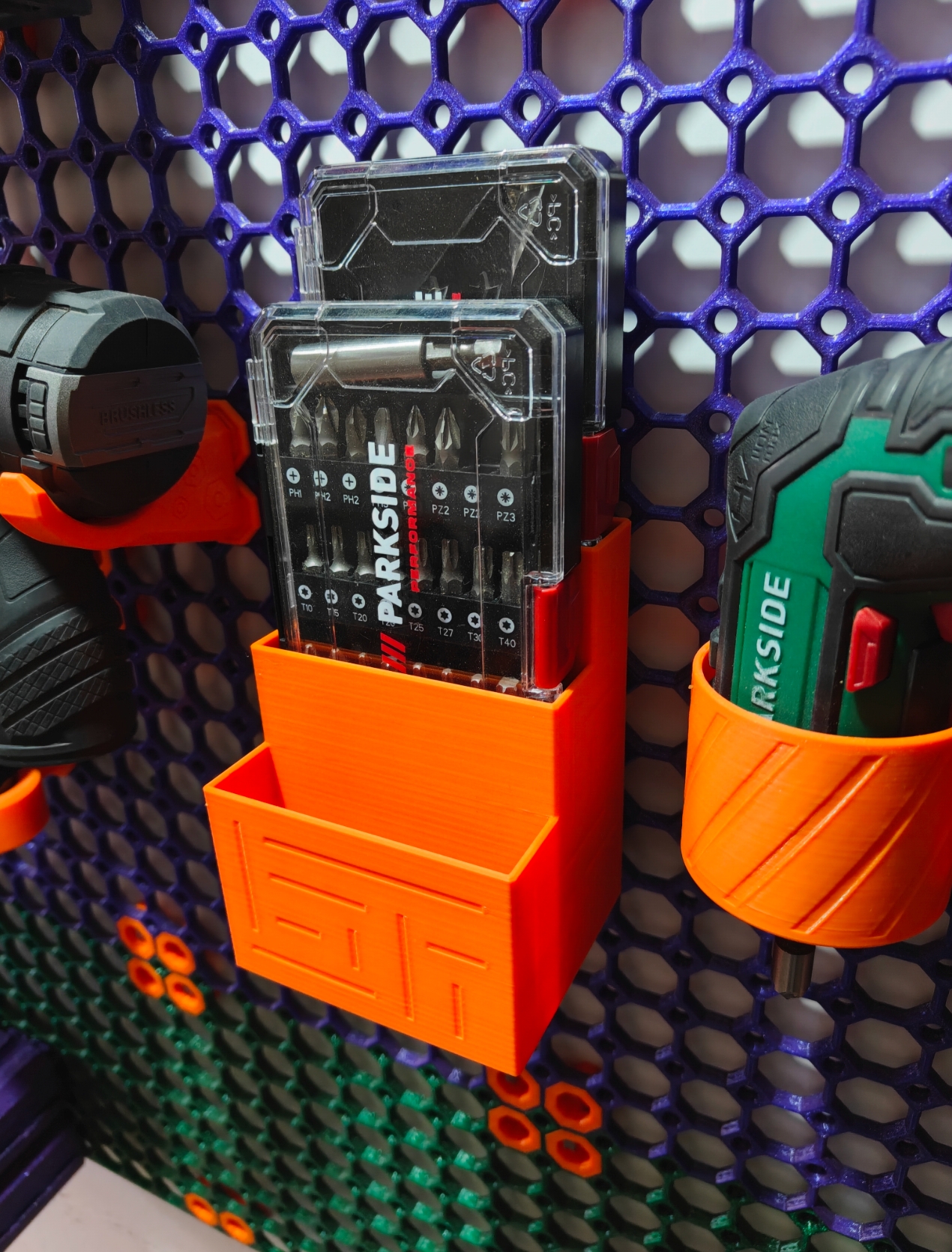 Multiboard – Holder for Parkside drill and bit boxes