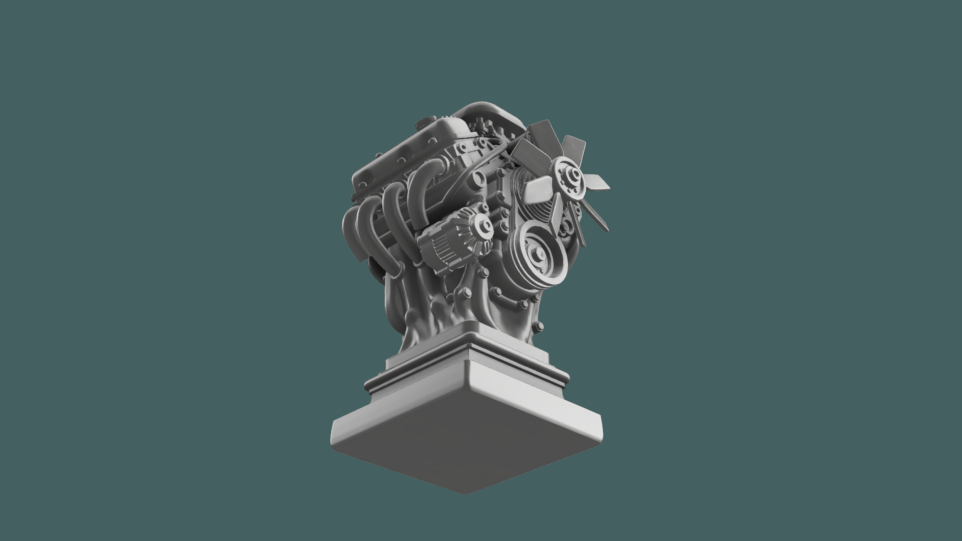 Miniatura 2 do modelo 3D V8 Engine Statue