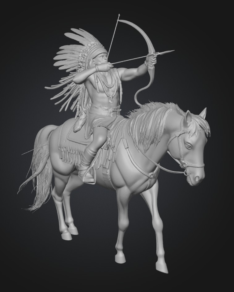 Plains Archer on a horseback