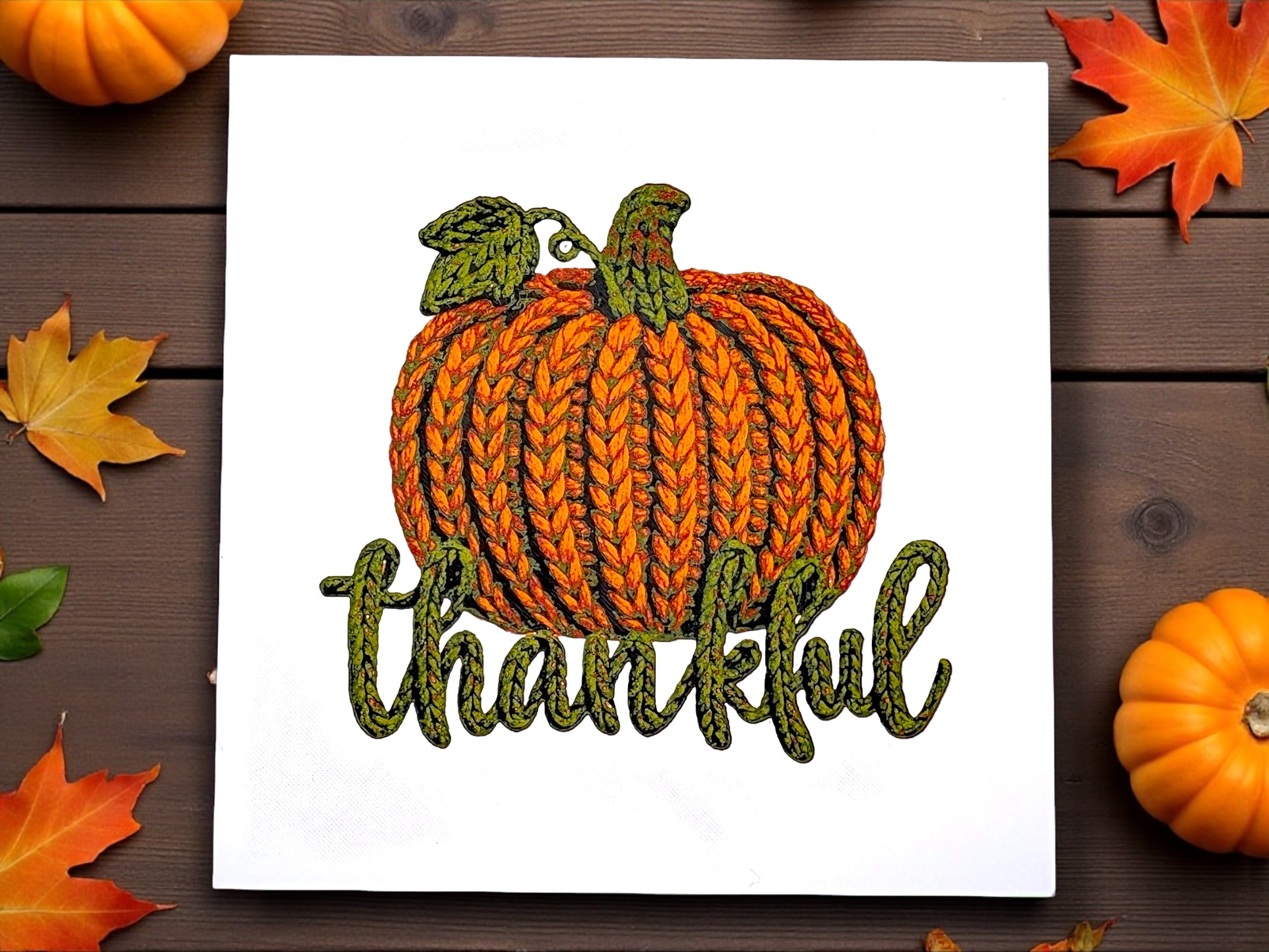 Thankful HueForge Art Panel – Fall & Thanksgiving 3D Print | No AMS Needed