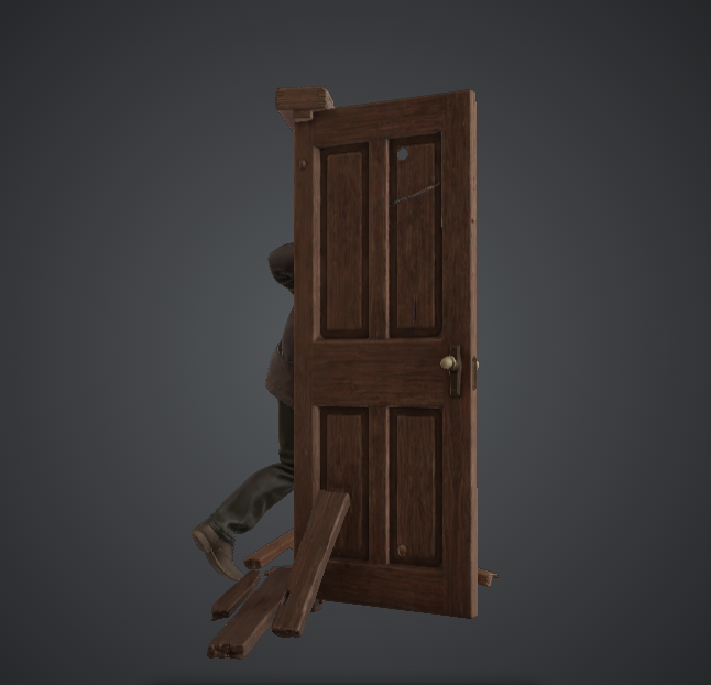 Zombie Breaking Through Door – Horror Diorama Scene — thumbnail 2