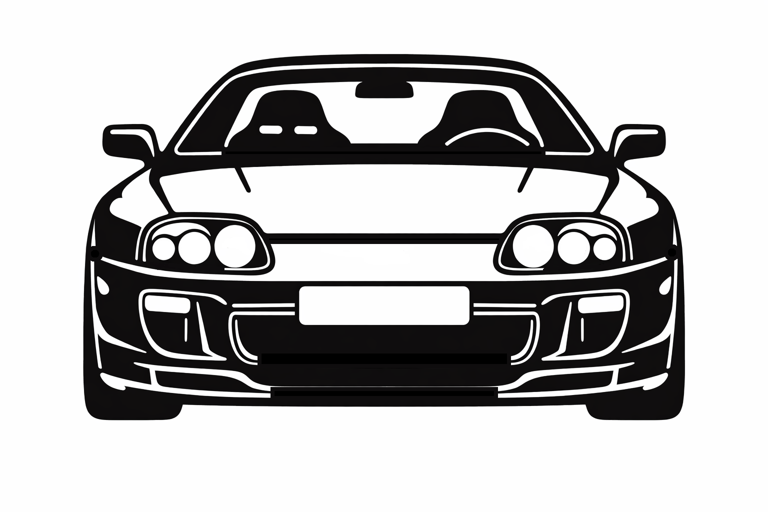 JDM Style Sports Car Front – Minimalist Wall Decor Toyota Supra