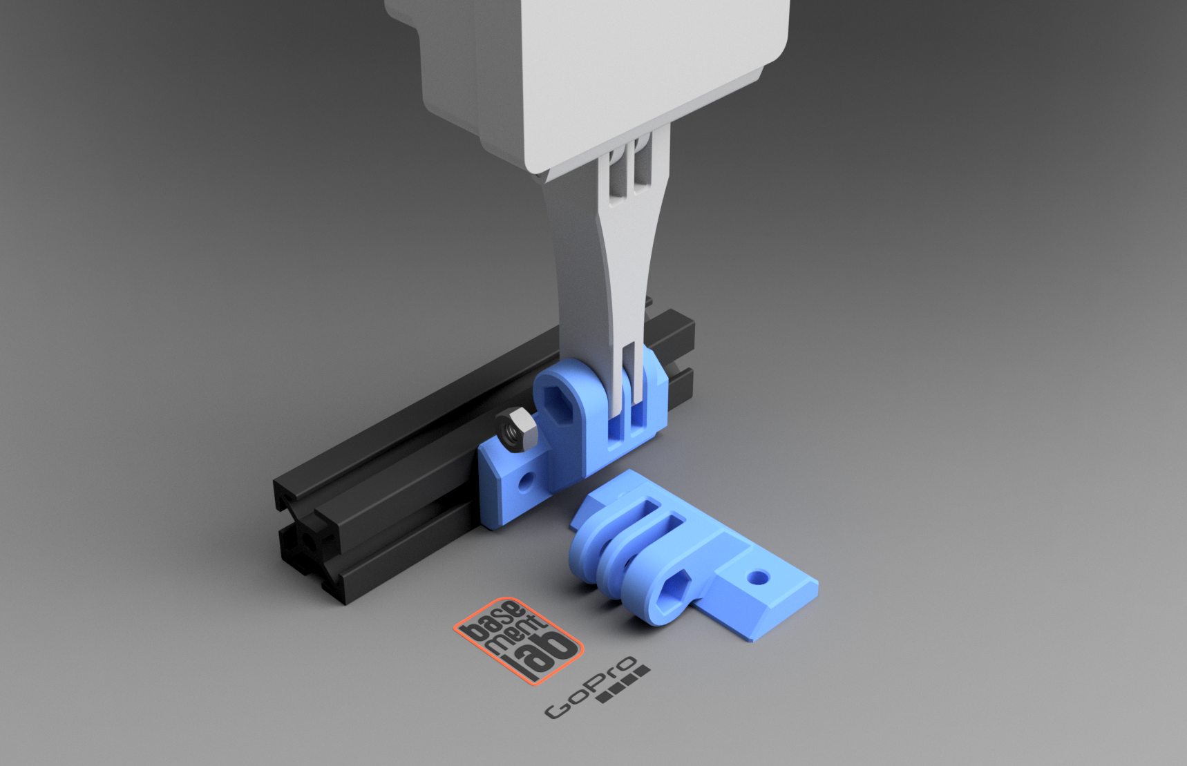 GoPro Mount / Webcam mount for 2020 Alu Profile / 3d Printer - Staffa montaggio per profilo 2020 / Stampante 3D
