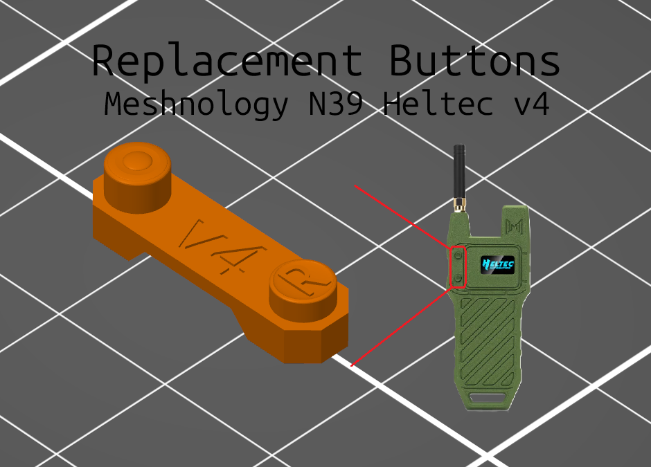 Meshnology N39 / Heltec V4 Replacement Button Set (Low-Profile Reset) 3D model