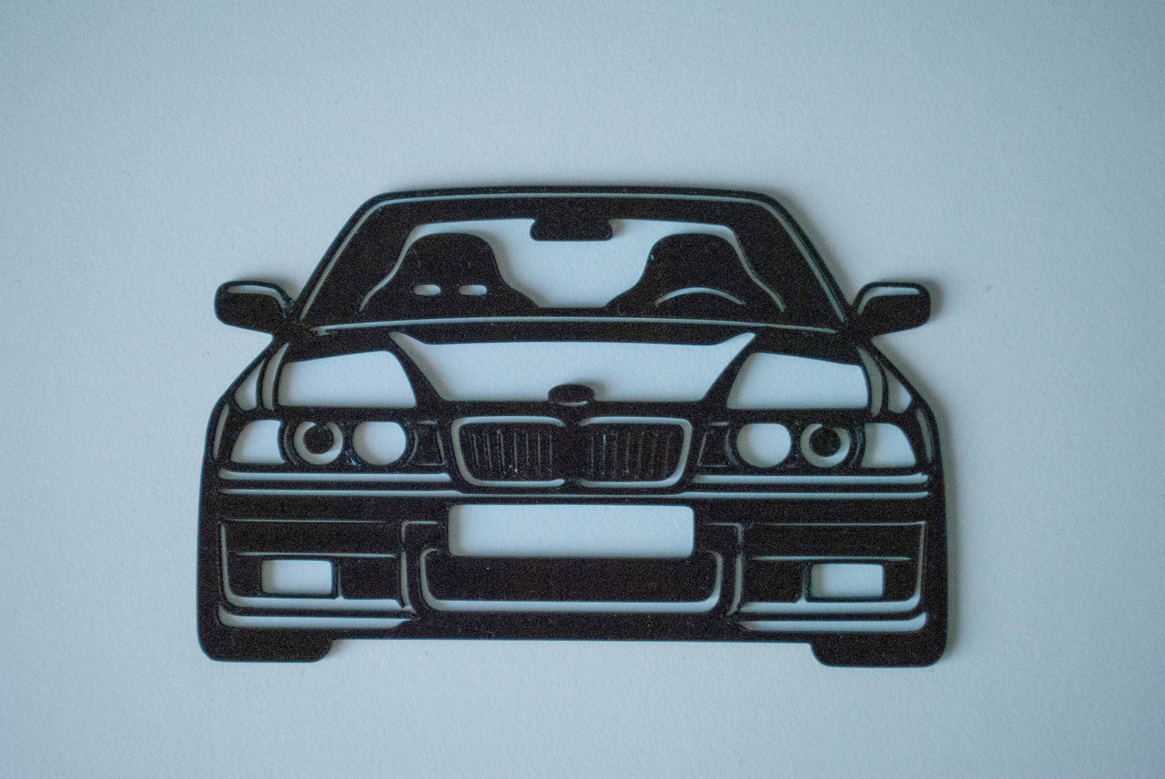 BMW E36 Style Car Silhouette – Flat Automotive Wall Art