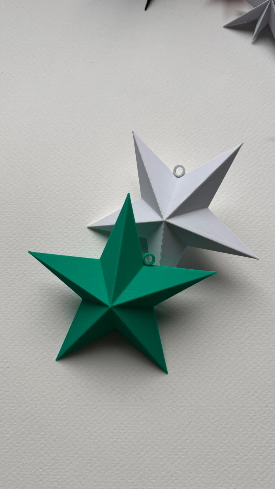 3D Star Christmas tree ornament (Two Part, Low Material Design)