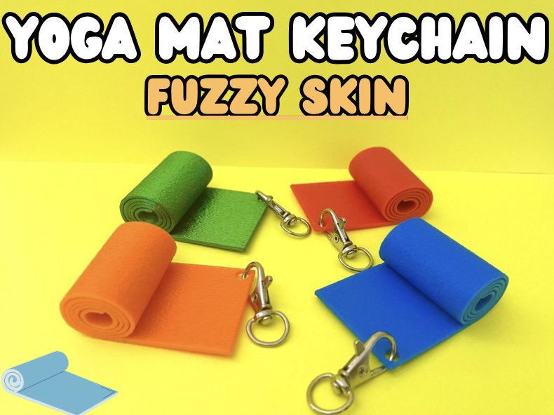Yoga Mat Keychain - Fuzzy Skin