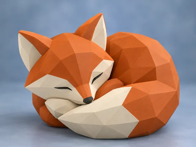 Low Poly Sleeping Fox